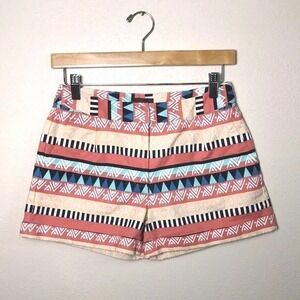 mark Women Small Colorful Aztec Pattern Cuffed Shorts Spring Summer Beach Preppy